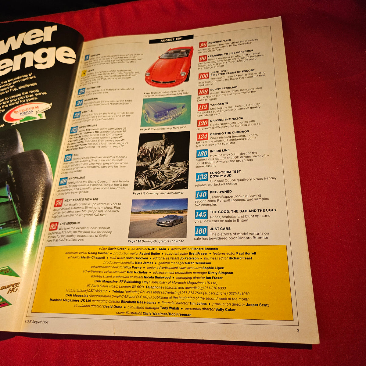 CAR Magazine August 1991 MG V8 Roadster BMW 850i Alfa SZ Rover Metro SKU 1569