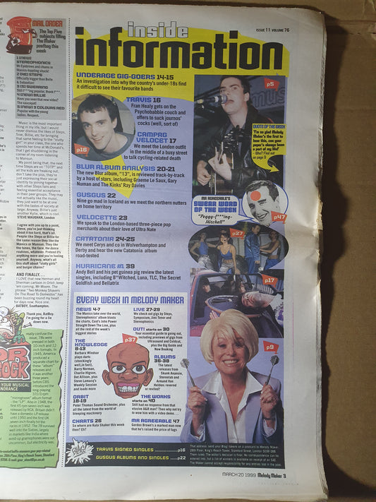 Melody Maker Magazine 20 March 1999 (FB004) Catatonia, Stereophonics, Manic Stre