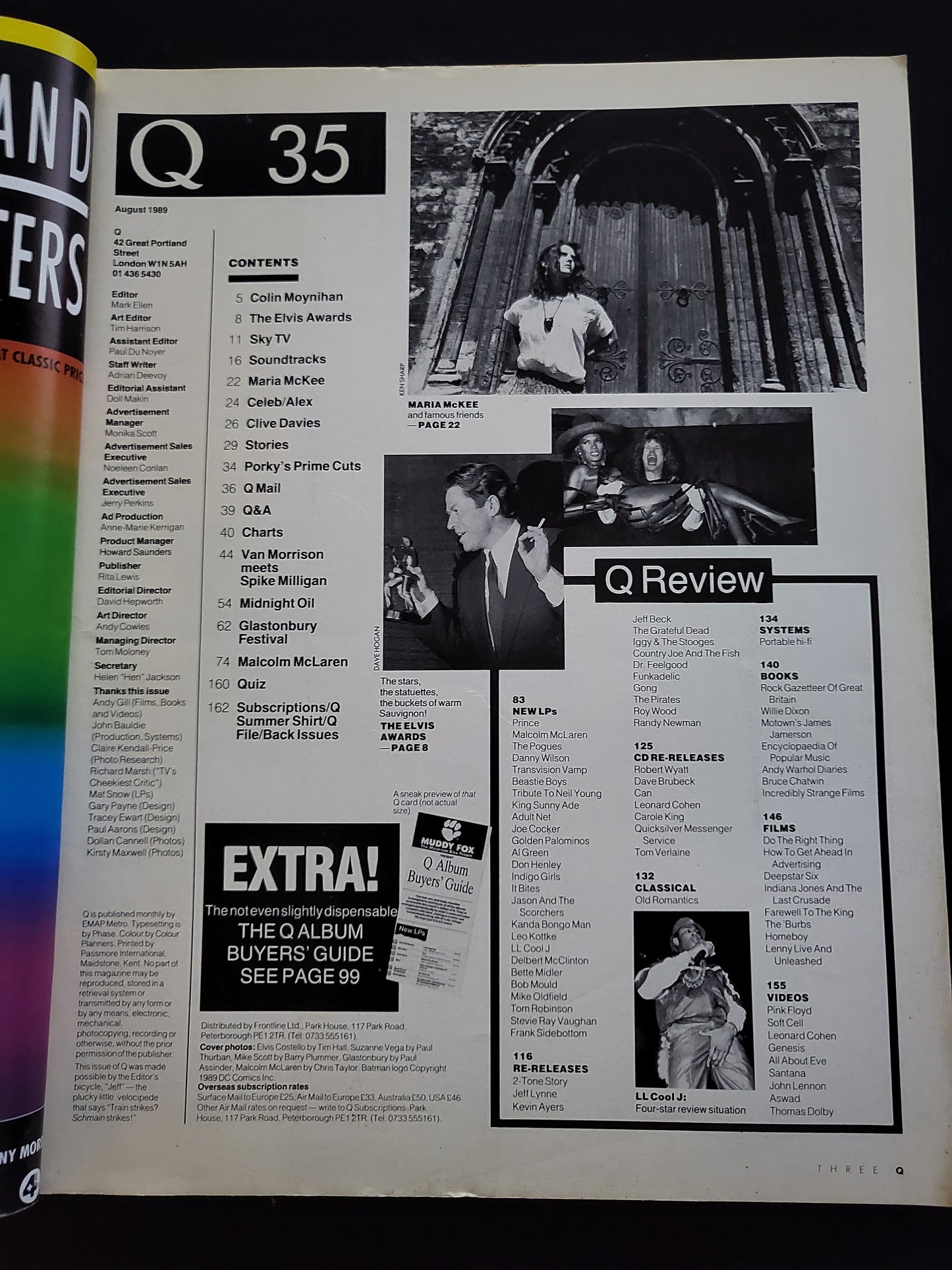 Q Magazine August 1989 410 Issue 35 Glastonbury Van Morrison Batman RARE Back Issue