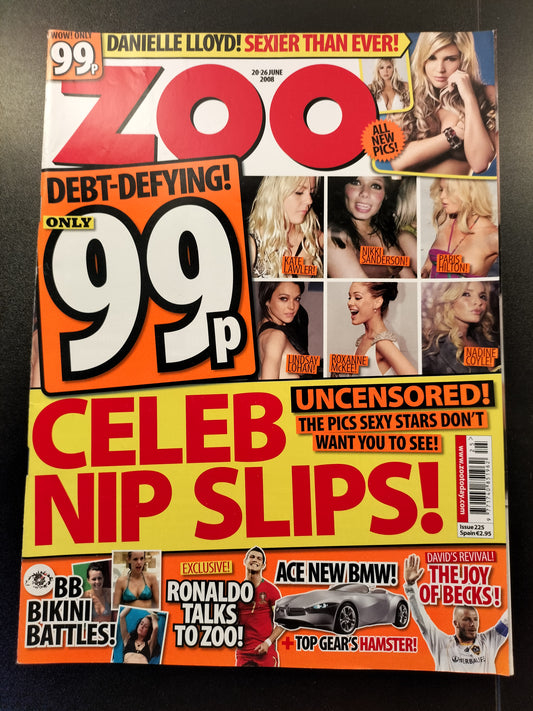 Zoo Magazine 20-26 June 2008 Danielle Lloyd Katie Price Ronaldo Beckham SKU 1554