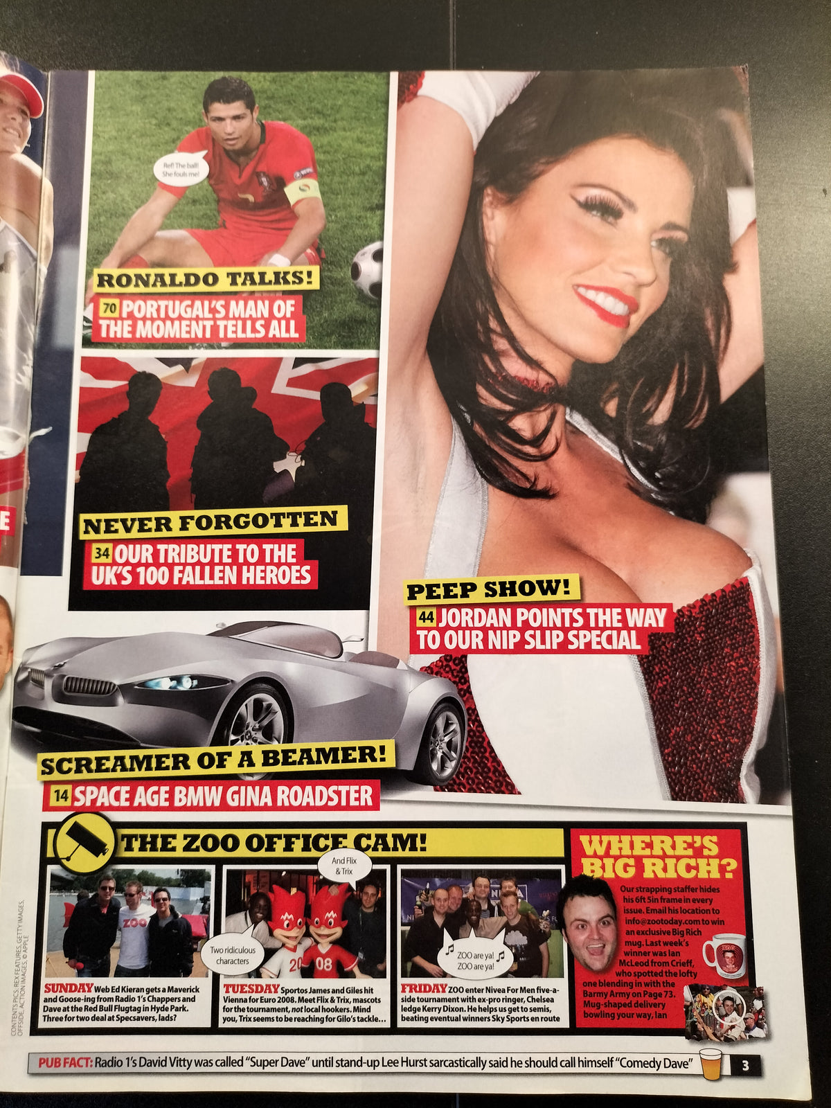Zoo Magazine 20-26 June 2008 Danielle Lloyd Katie Price Ronaldo Beckham SKU 1554
