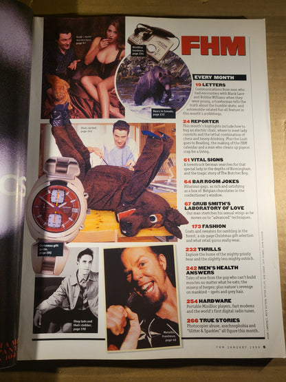 FHM Magazine January 1999 No.108 (Rare)(700) Lisa Faulkner Booze Dave ...