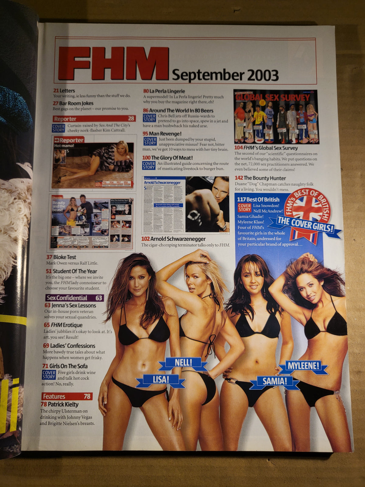 FHM Magazine September 2003 Samia Ghadie Nell McAndrew Myleene Klass SKU 1556