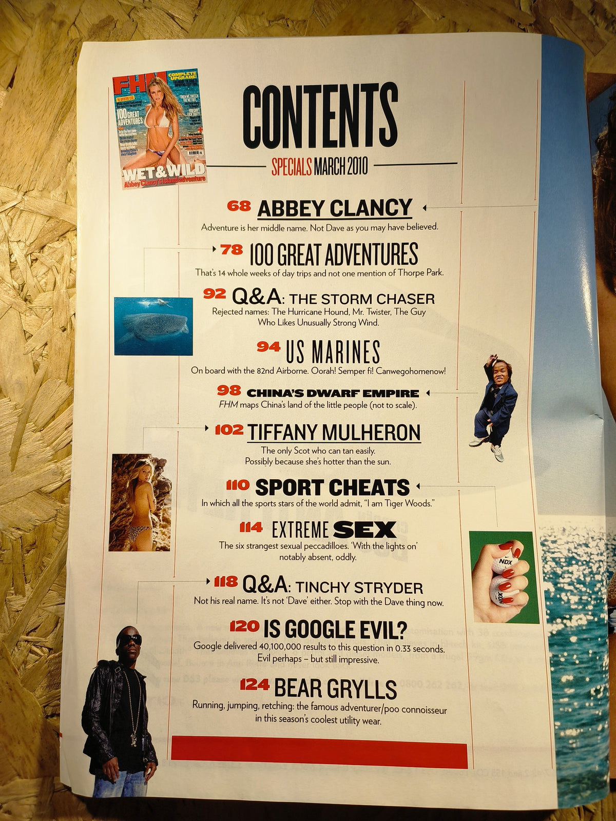 FHM Magazine March 2010 Abbey Clancy Bear Grylls Tiffany Mulheron SKU 1556