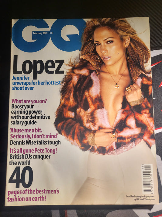GQ Magazine February 2001 (0874) Jennifer Lopez Kate Moss Dennis Wise DJs