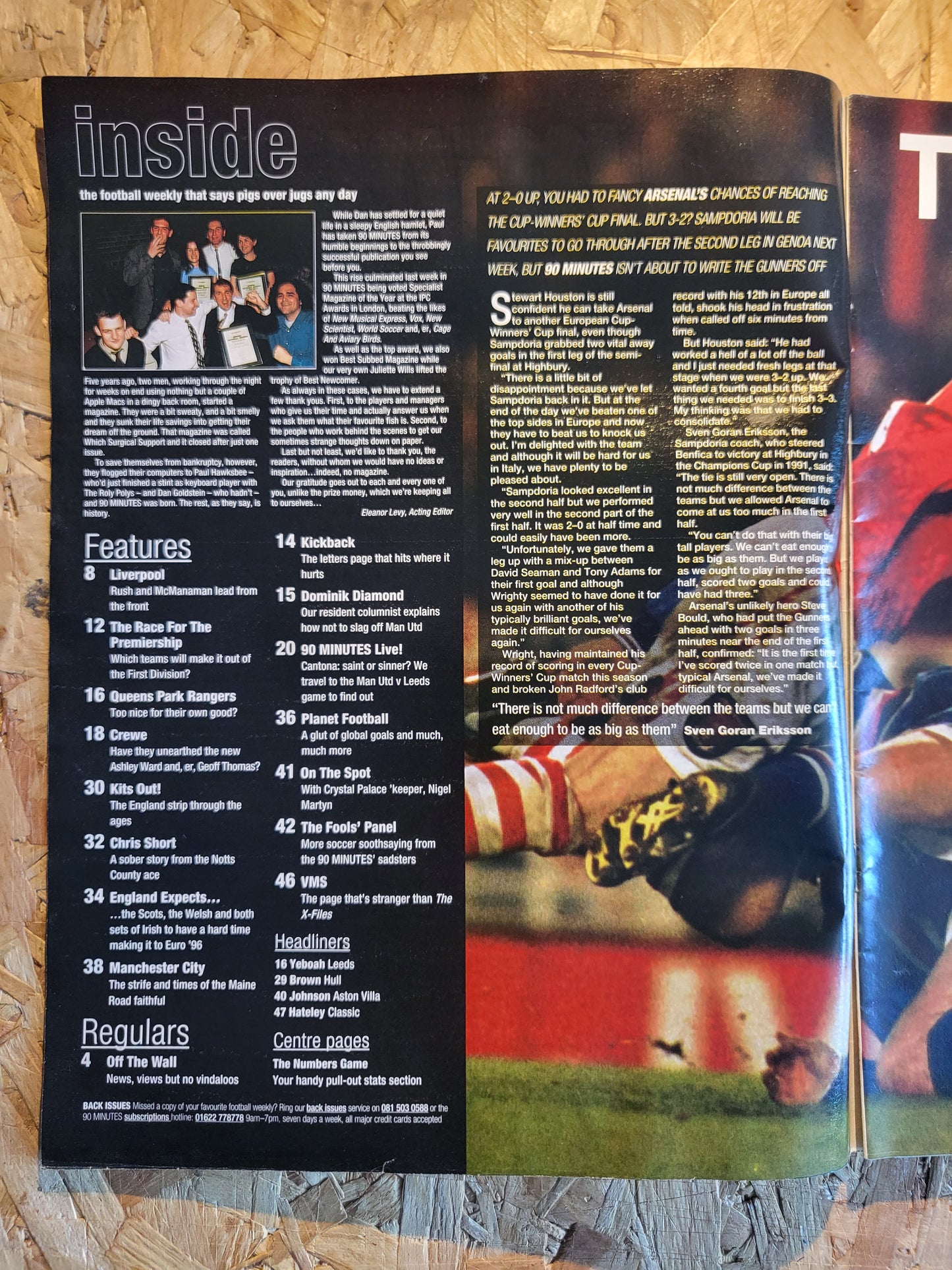 90 Minute Magazine 15 April 1995 #252 (1030)(RARE) Steve McManamen Nigel Martyn Anthony Yeboah