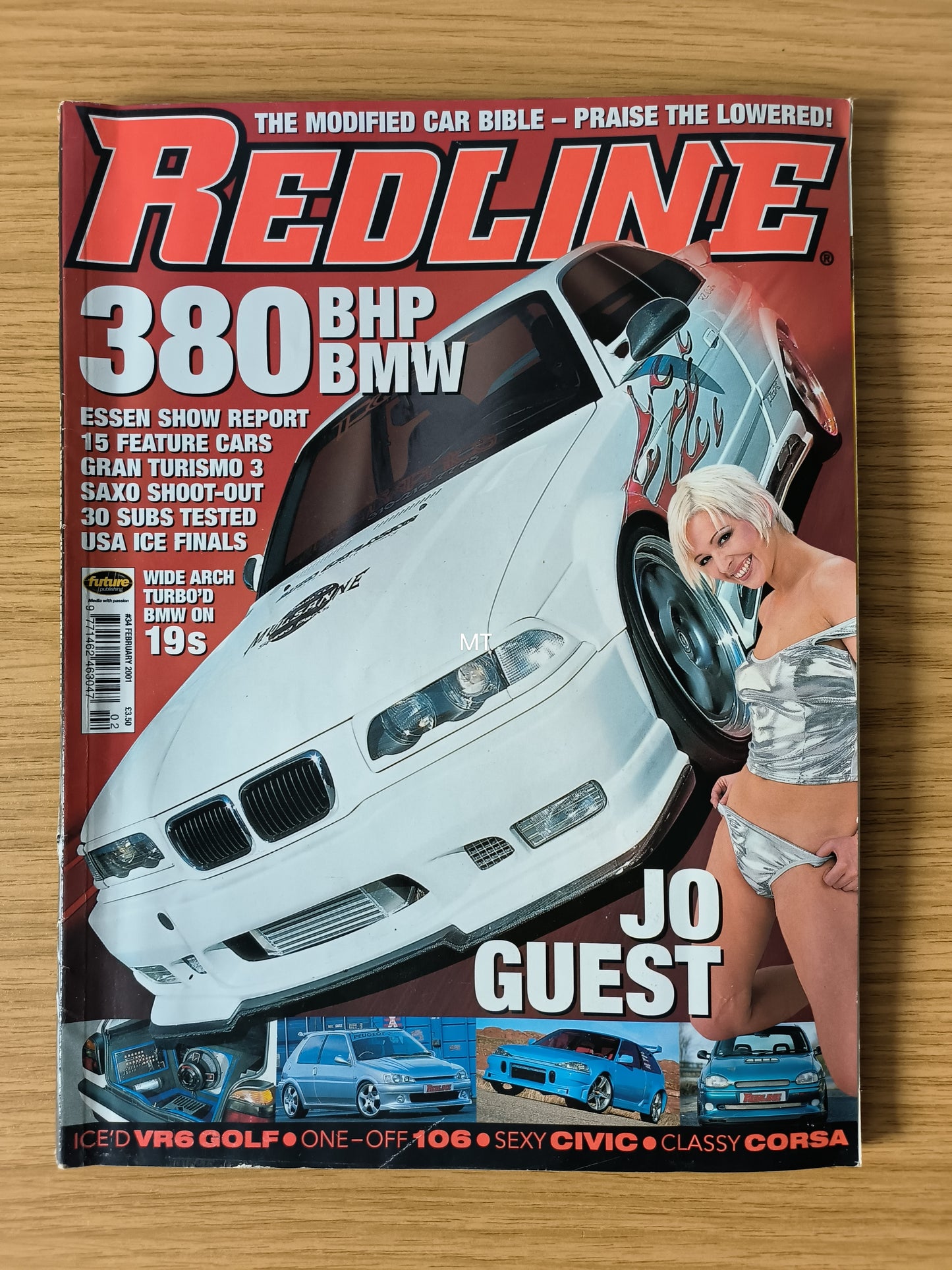 Redline Magazine February 2001 | Jo Guest | 380BHP BMW | Gran Turismo 3 | Saxo Shoot-Out | ICE Finals