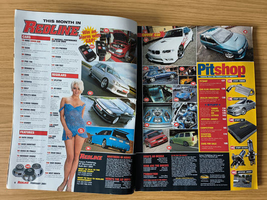 Redline Magazine February 2001 | Jo Guest | 380BHP BMW | Gran Turismo 3 | Saxo Shoot-Out | ICE Finals