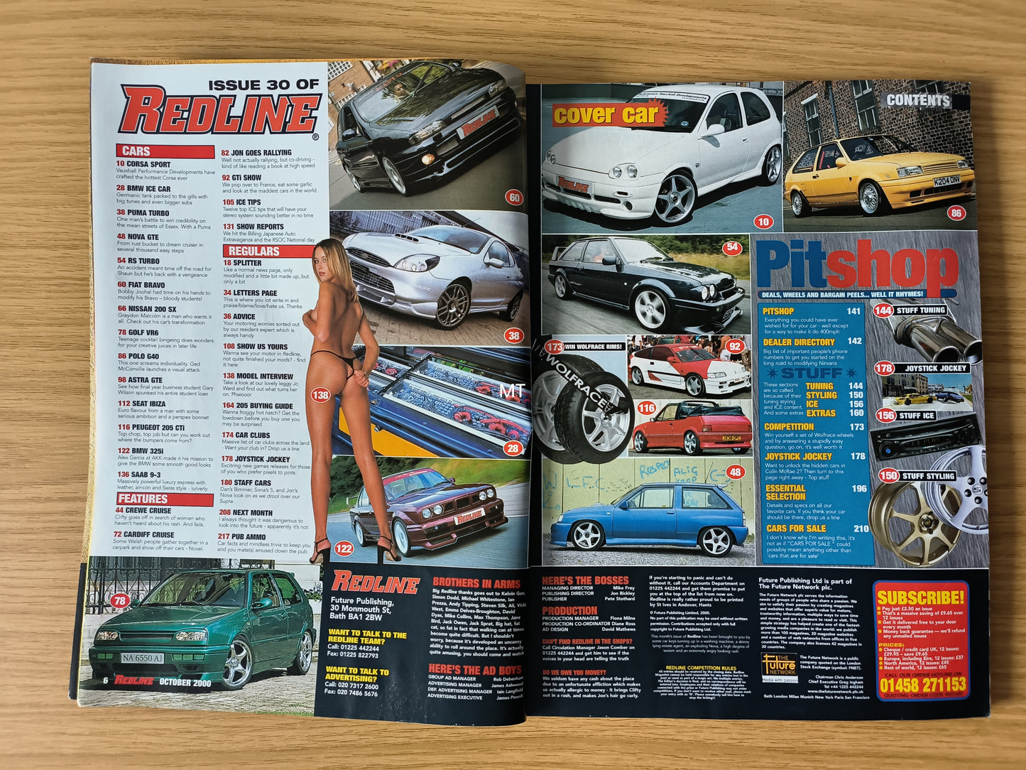 Redline Magazine October 2000 | Jo Ward | Corsa on 18s | Escort RS Turbo | 200SX | ICE Tips