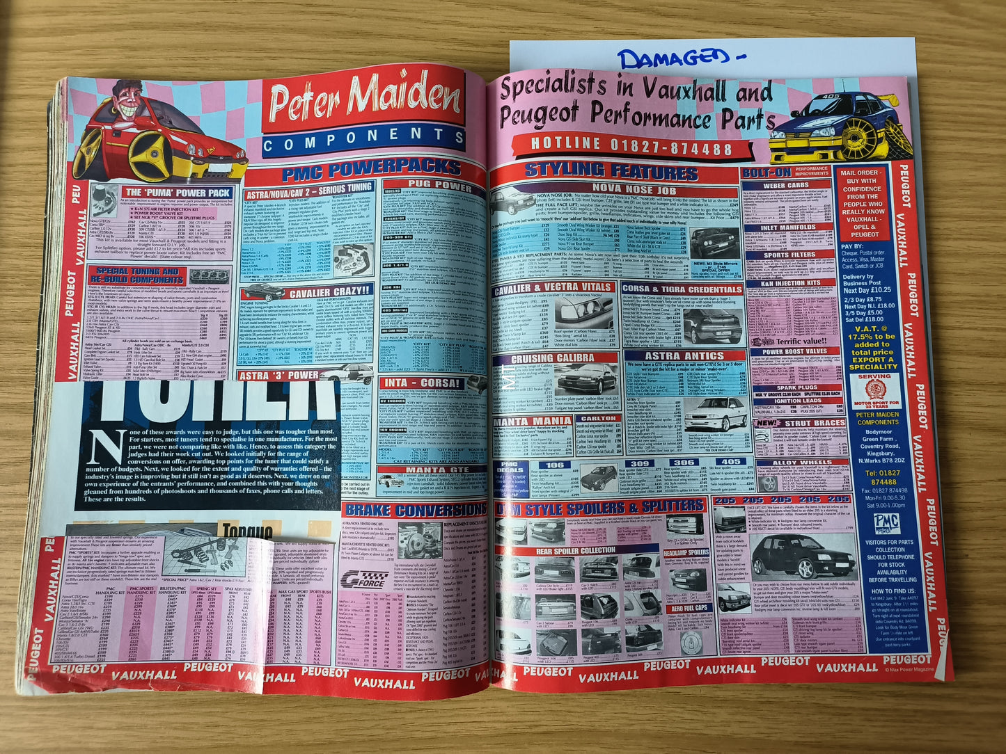 Max Power Magazine December 1996 | 360BHP Cossie Pug Van | Awards Special | Damaged Copy
