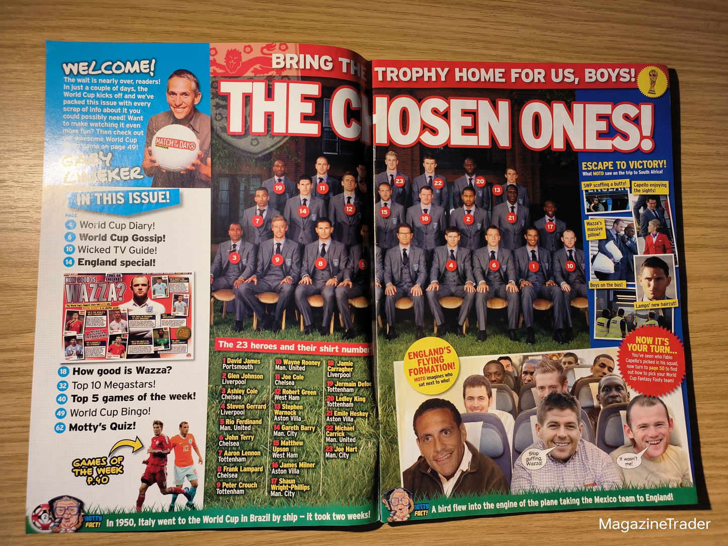 Match of the Day Magazine Issue 115 June 2010 World Cup Gerrard Exclusive Rooney