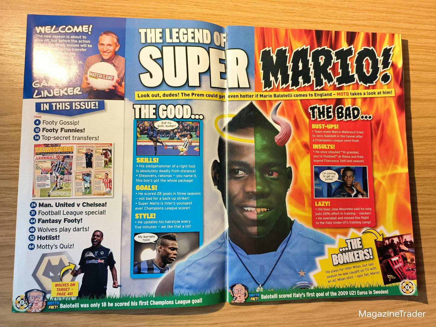 Match of the Day Magazine 3–9 August 2010 Joe Cole Mario Balotelli Ozil