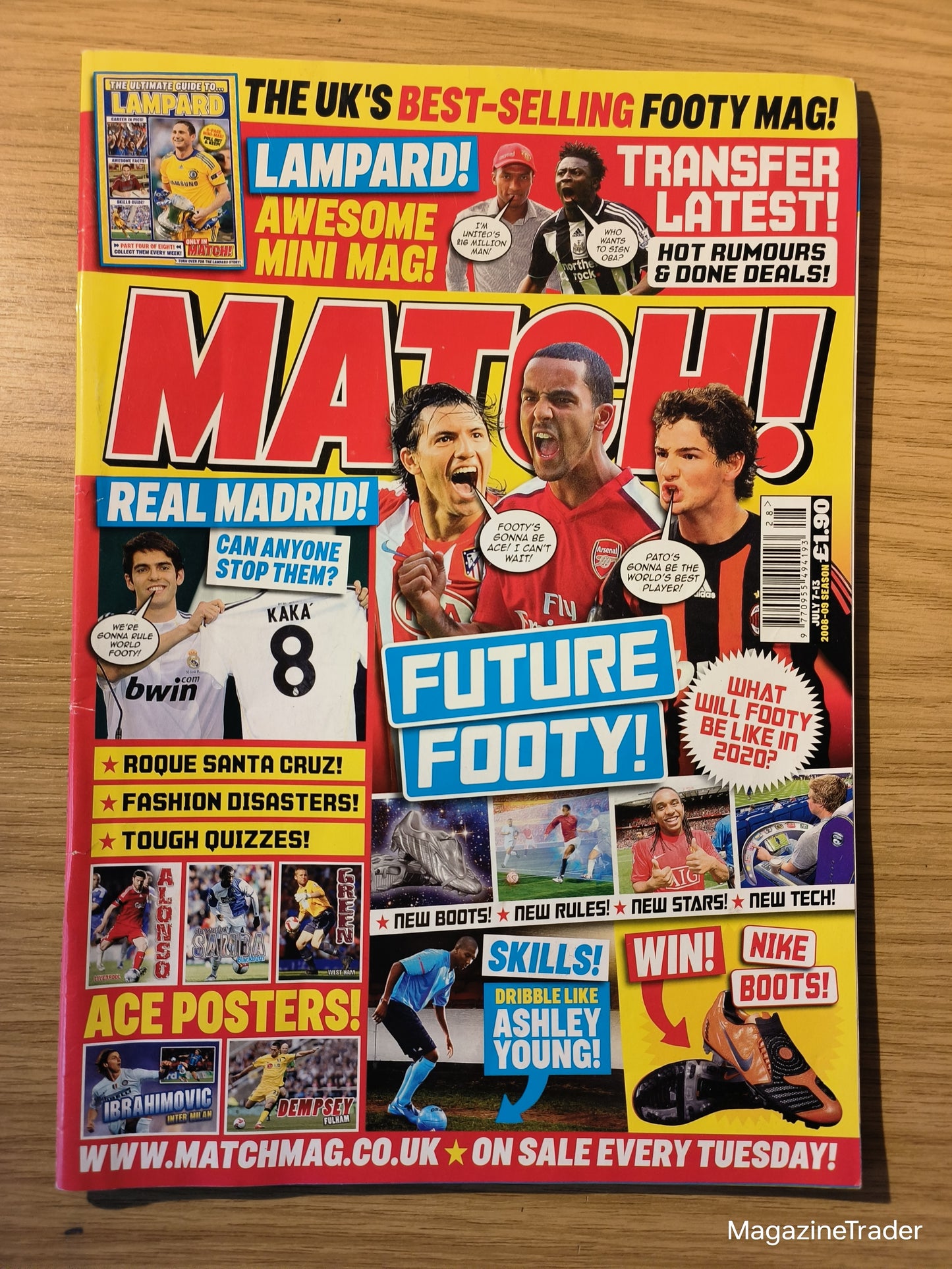 Match! Magazine 7–13 July 2009 Kaka Real Madrid Future Footy Aguero
