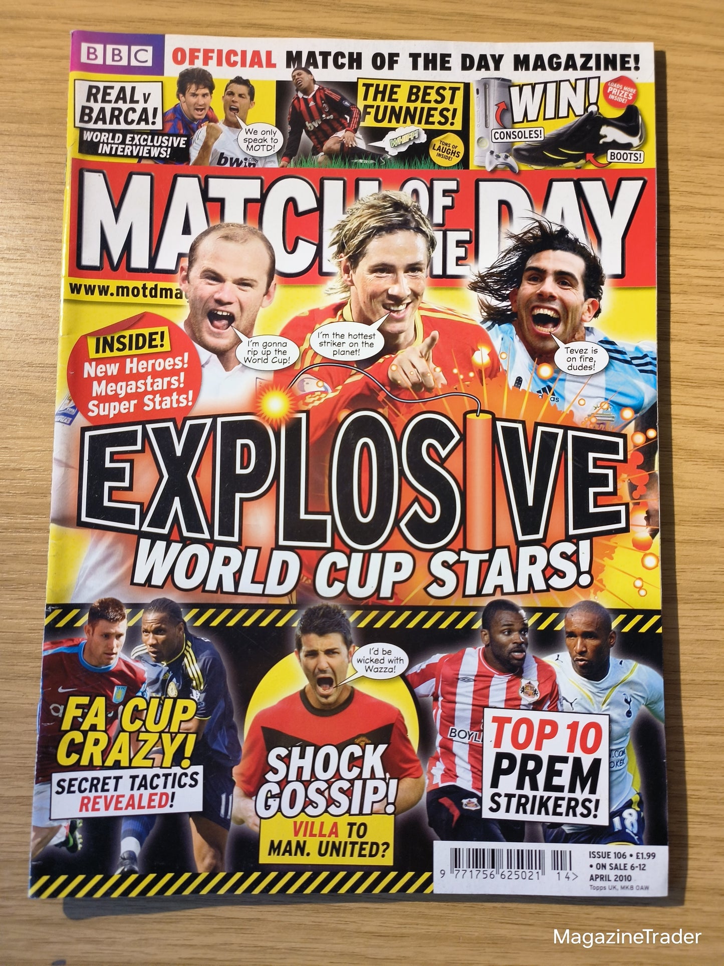 Match of the Day Magazine 6-12 April 2010 Rooney Injury Shock Messi