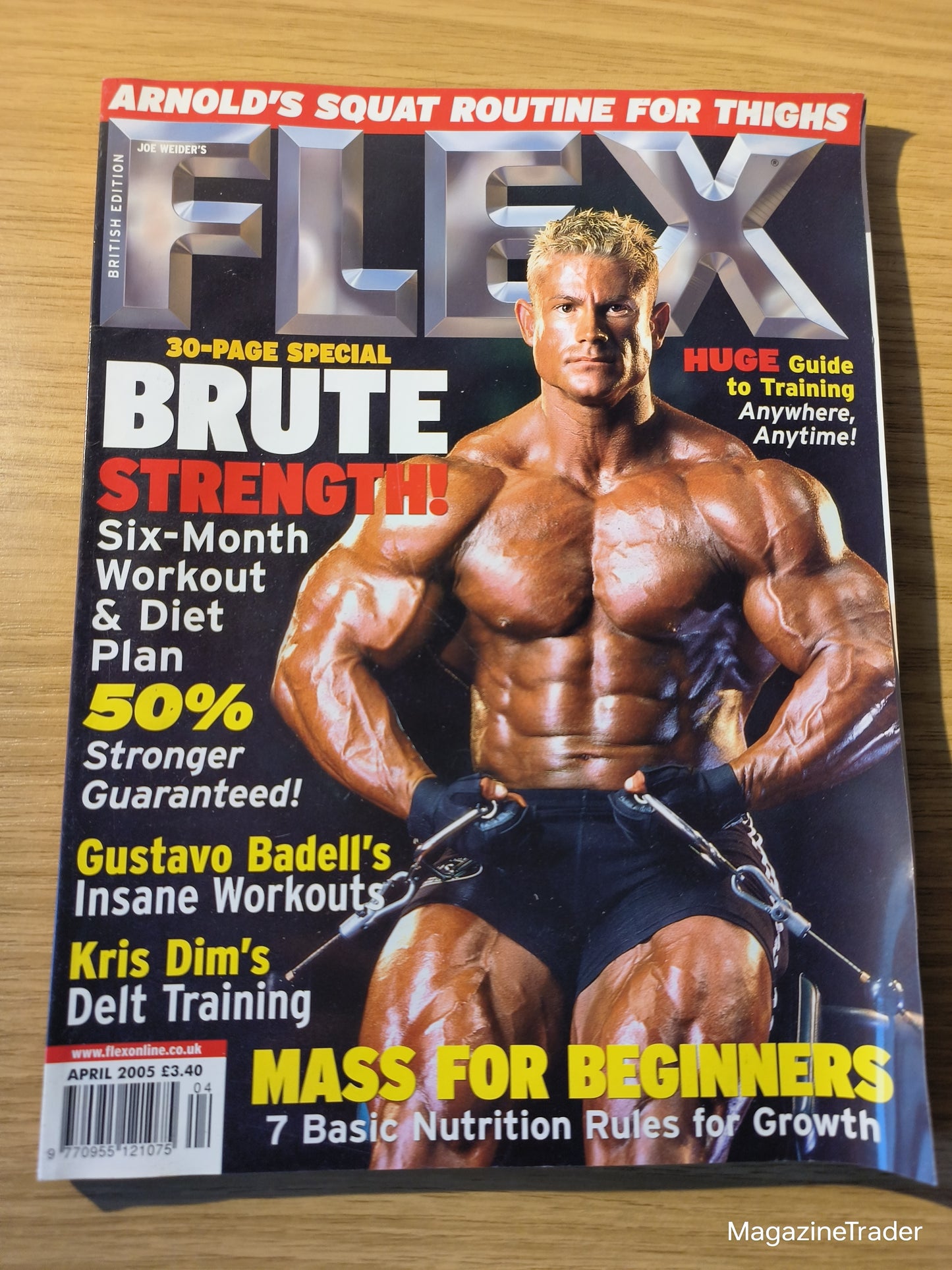 FLEX Magazine April 2005 Chris Cook Arnold Squat Routine Gustavo Badell