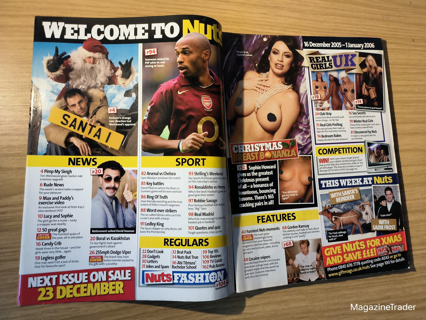 Nuts Magazine 16-29 December 2005 Sophie Howard Xmas Special Gordon Ramsay Borat