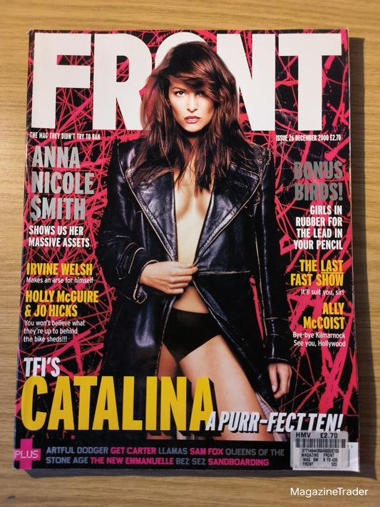 Front Magazine December 2000 - Catalina Model, Anna Nicole Smith, Irvine Welsh, Holly McGuire, Jo Hicks, Ally McCoist