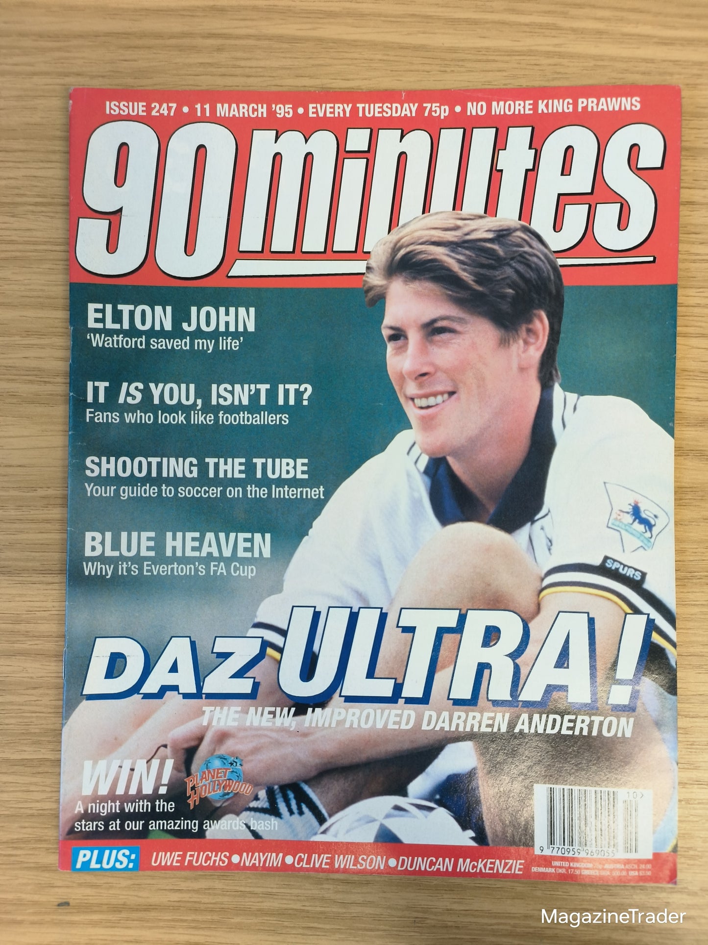 90 Minutes Magazine Issue 247 - 11 March 1995 - Daz Ultra Darren Anderton Tottenham
