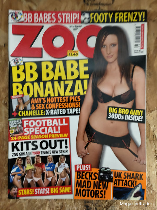 Zoo Magazine 10-16 August 2006 POSTER Sam Cooke  Amy Big Brother Chanelle Football Special