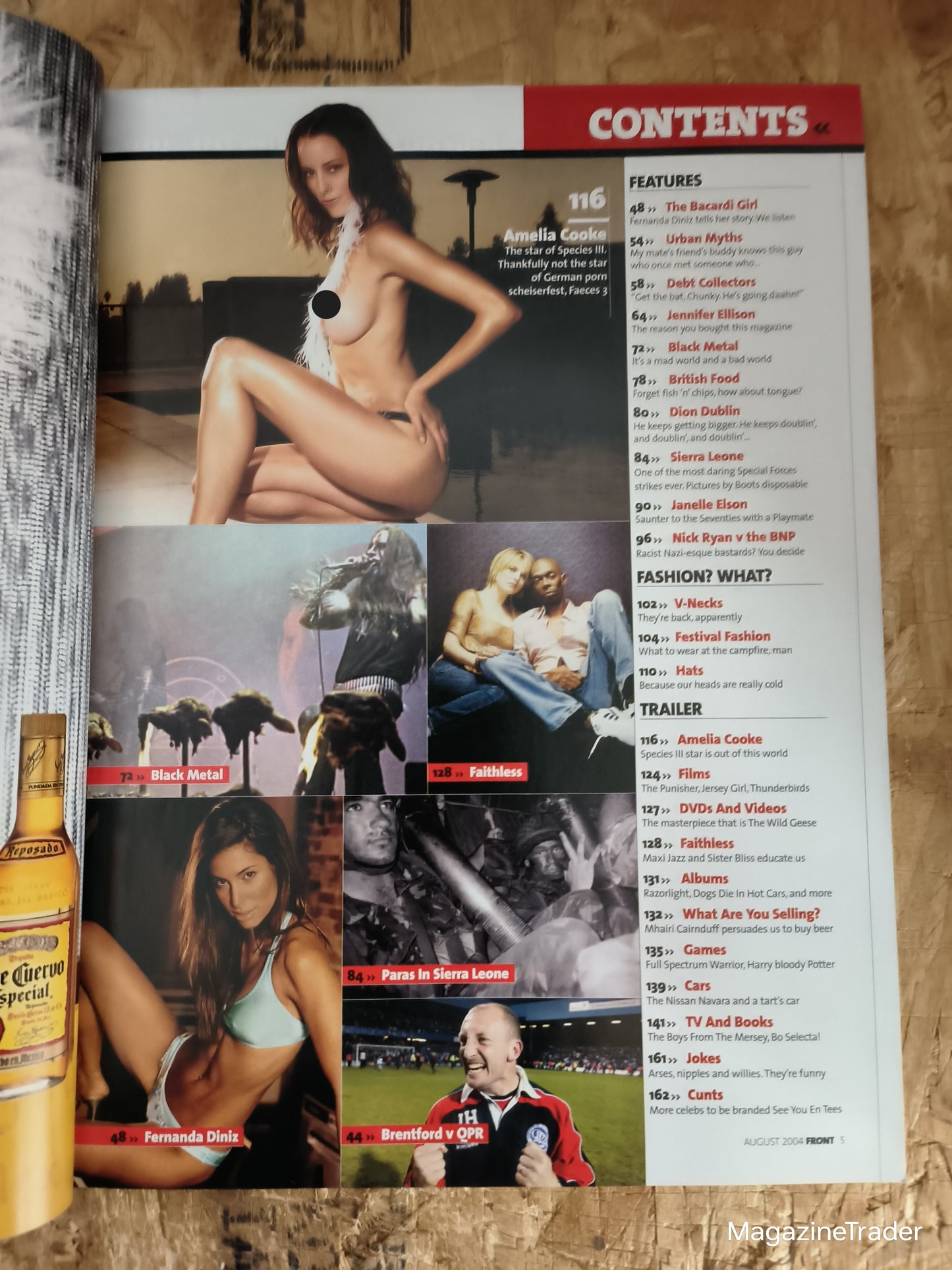 Front Magazine August 2004 Jennifer Ellison Dion Dublin Bo Selecta Sierra Leone