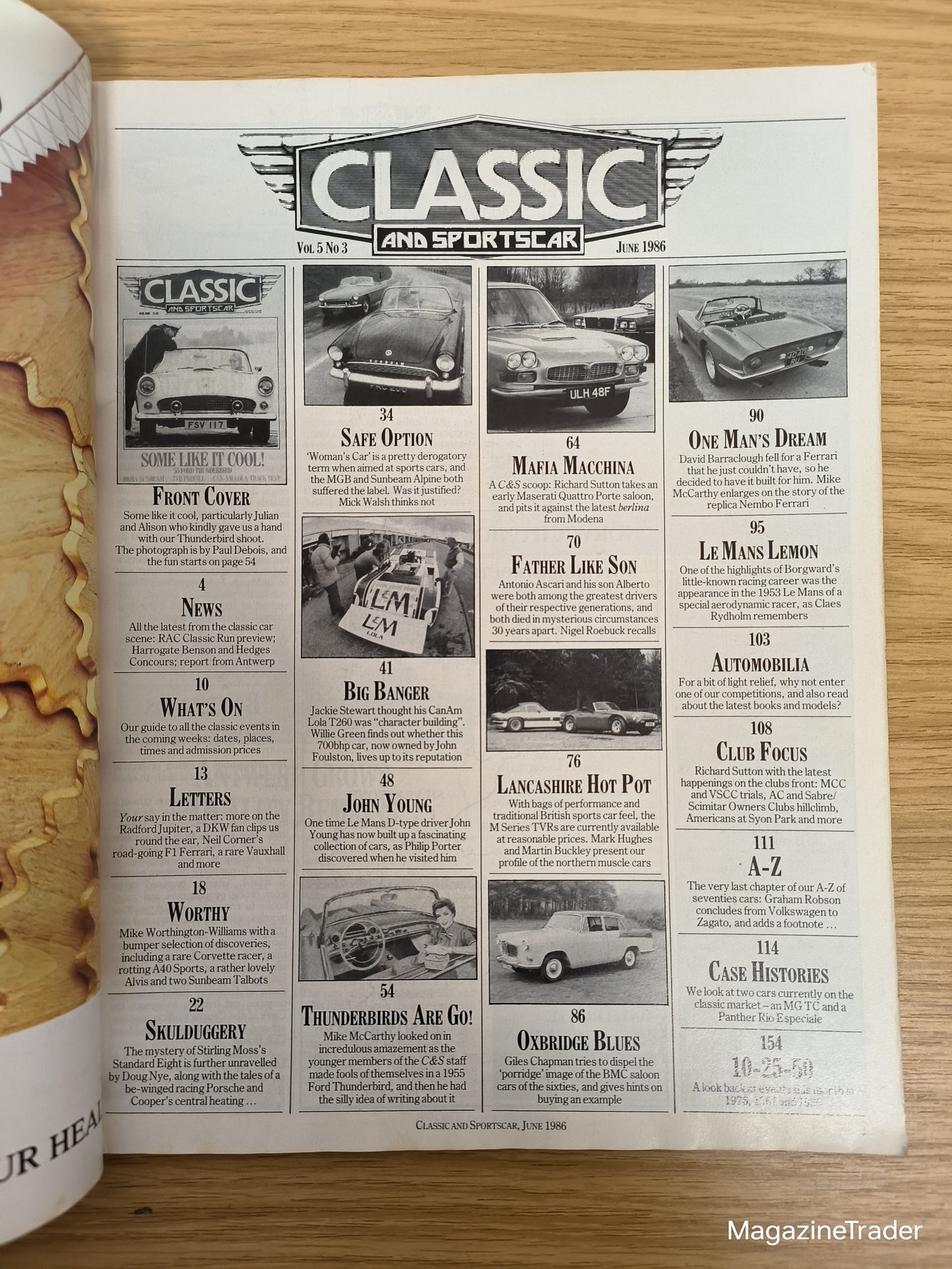 Classic and Sportscar Magazine June 1986 (1155) Some Like It Cool Ford Thunderbird