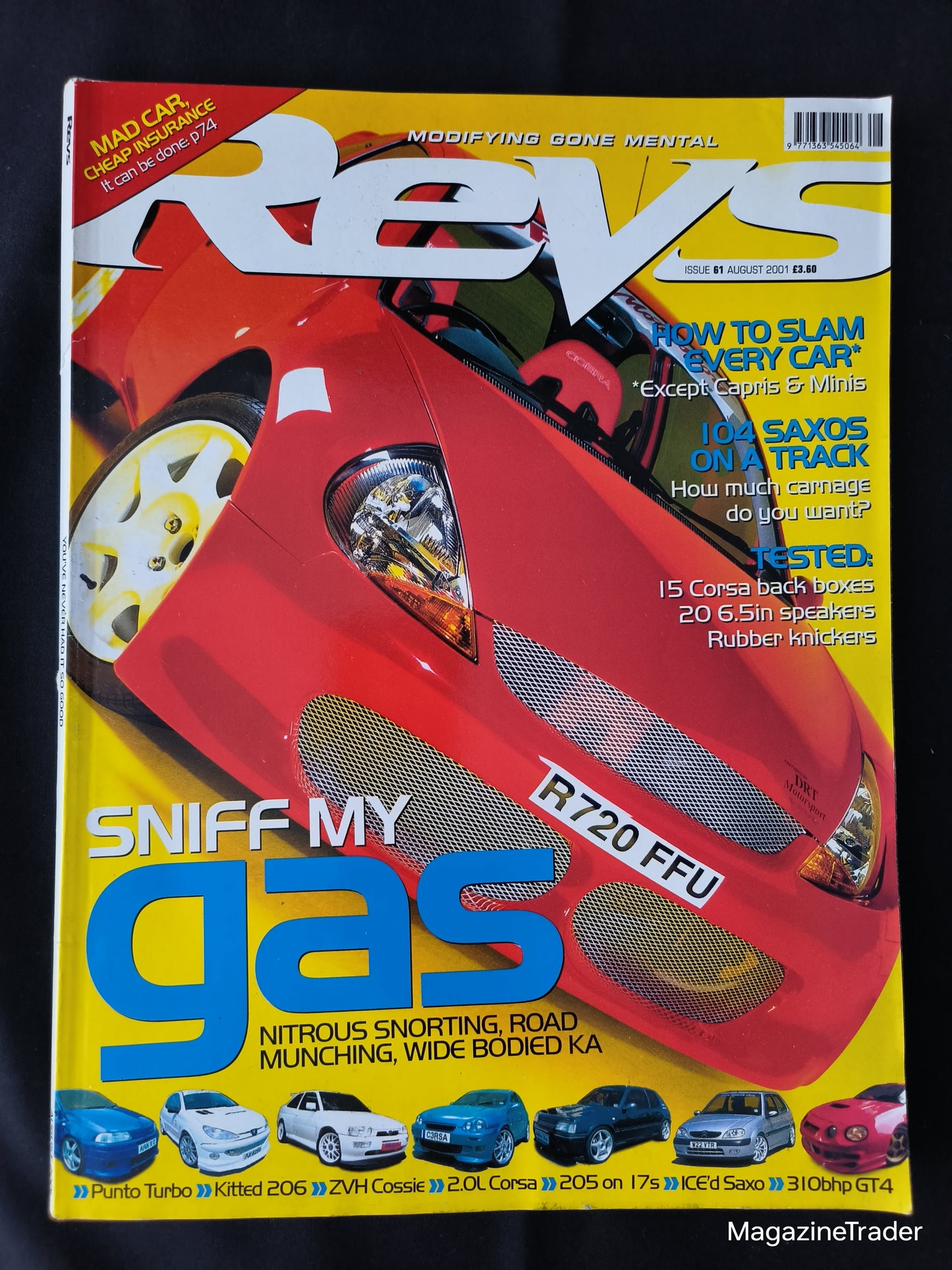 Revs Magazine August 2001 (1166) Wide Body Ford Ka ZVH Escort Cosworth Saxo