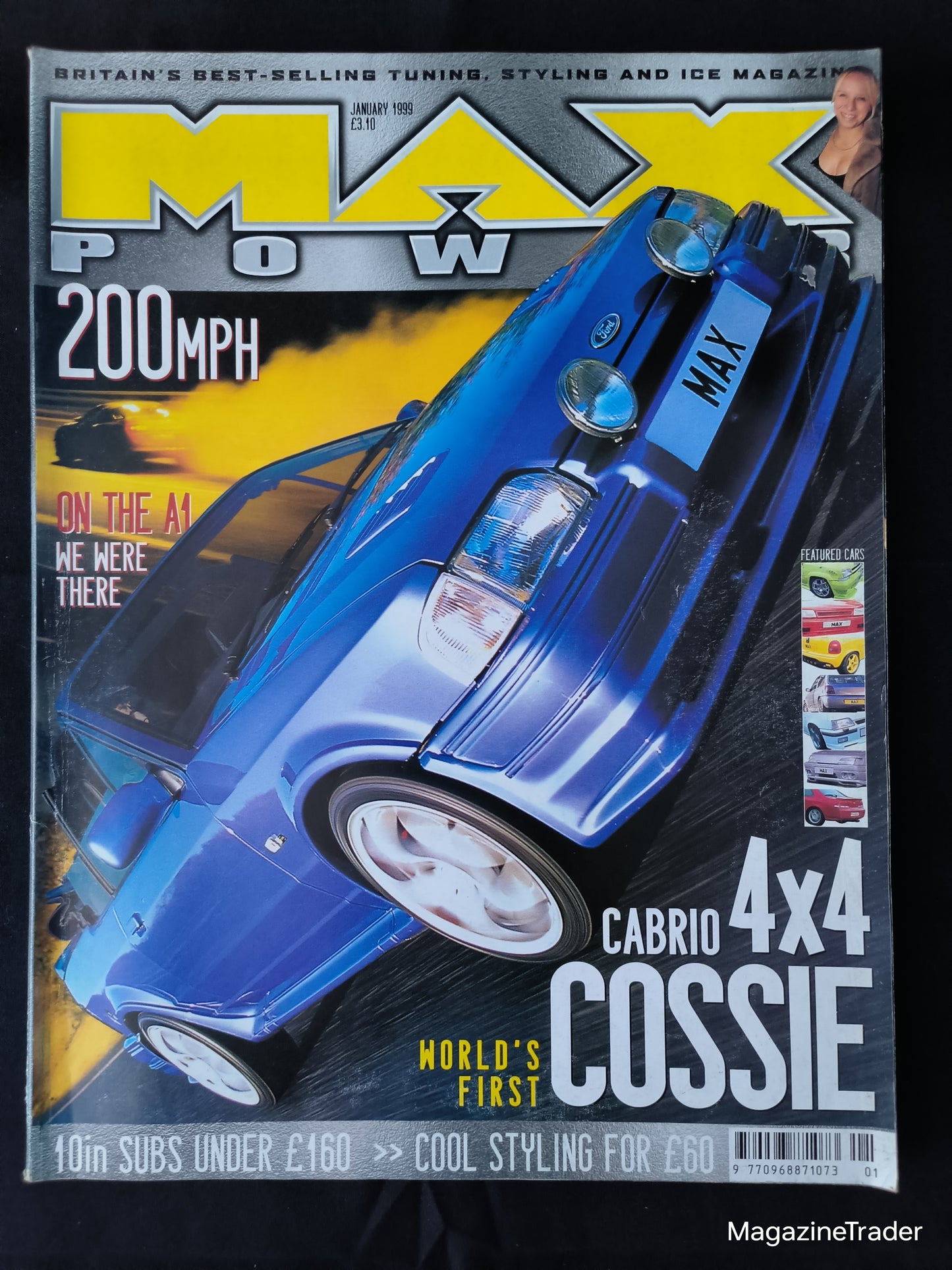 Max Power Magazine January 1998 (1171) Escort RS Cosworth Cabrio 4x4 Mk2 Astra