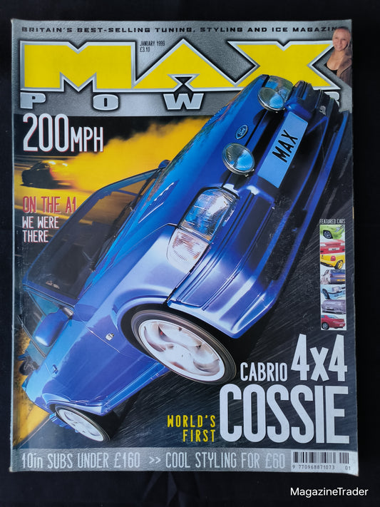 Max Power Magazine January 1998 (1171) Escort RS Cosworth Cabrio 4x4 Mk2 Astra