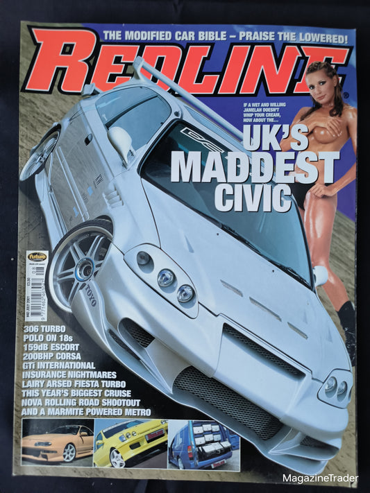 Redline Magazine July 2001 (1171) Silver Civic Cover Jamelah 306 Turbo MR2 Supra