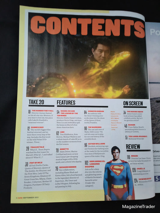 Empire Magazine September 2021 (1176) Shang-Chi Simu Liu Loki Tom Hiddleston DiCaprio