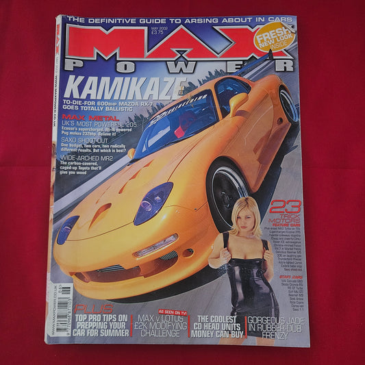 Max Power Magazine May 2002 (1189) Mazda RX7 Kamikaze Peugeot 205 MR2 Jade