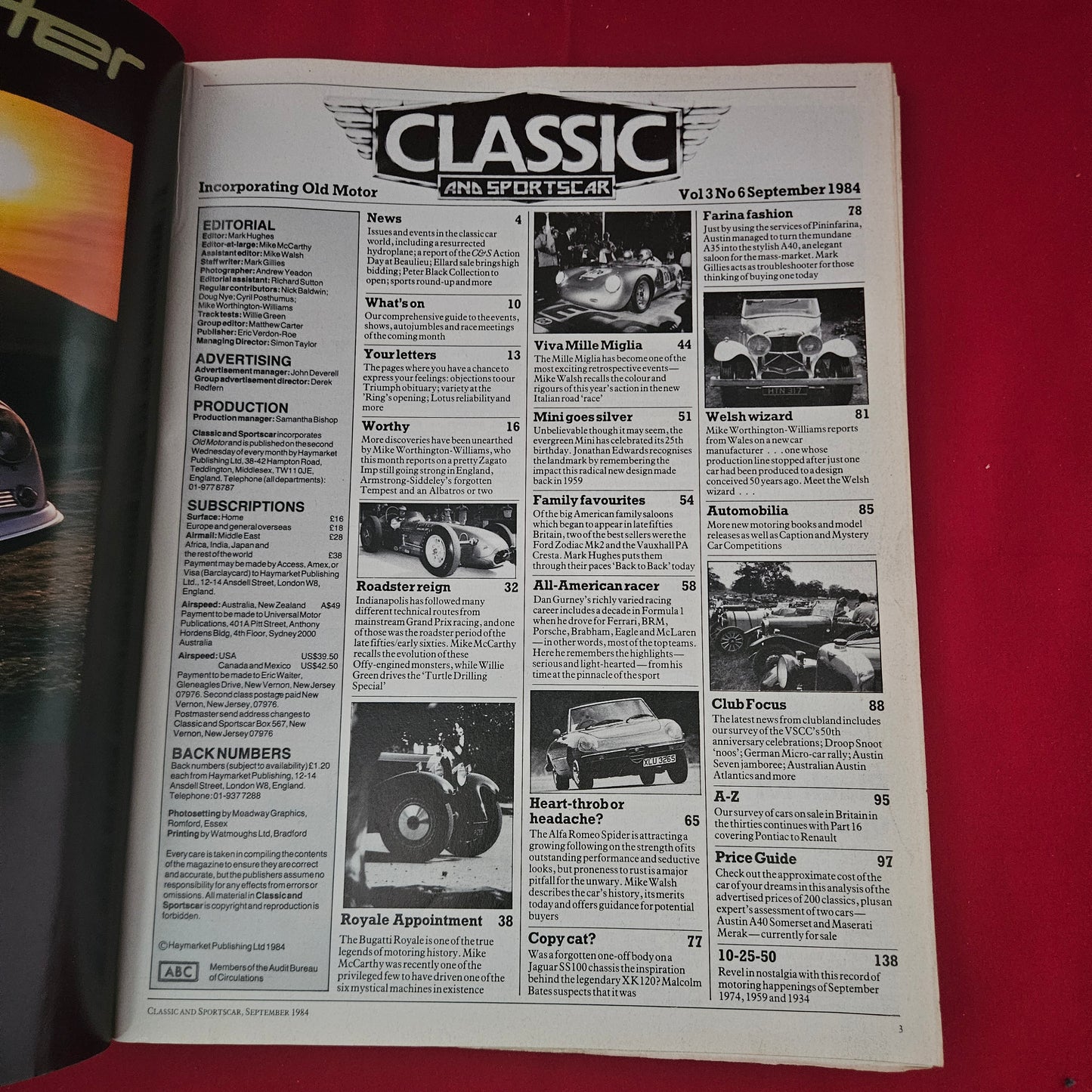 Classic and Sportscar Magazine September 1984 (1197) Alfa Romeo Spider Bugatti Royale