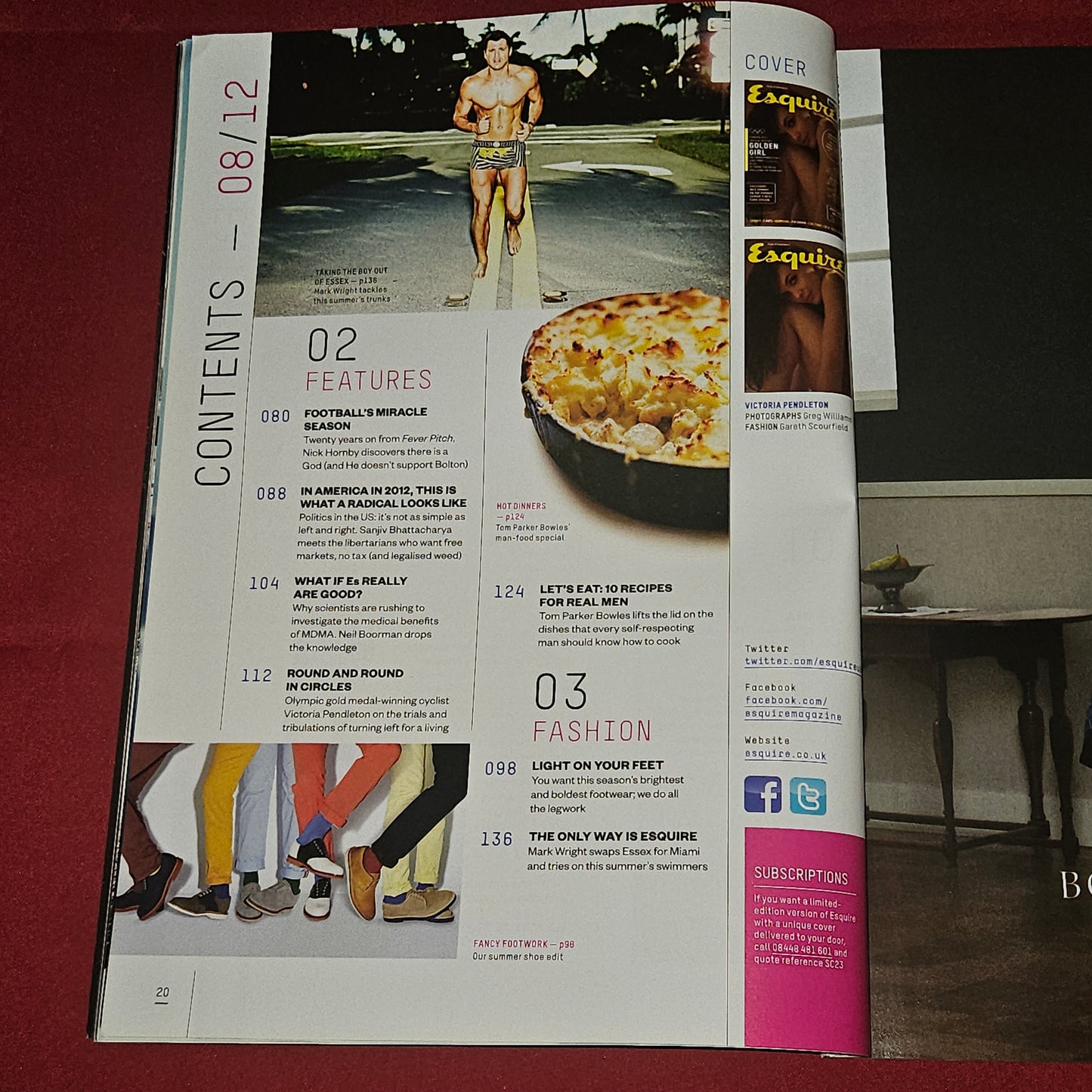 Esquire Magazine August 2012 (1200) Victoria Pendleton Olivia Munn Mark Wright Nick Hornby Tom Hardy A$AP Rocky Bane