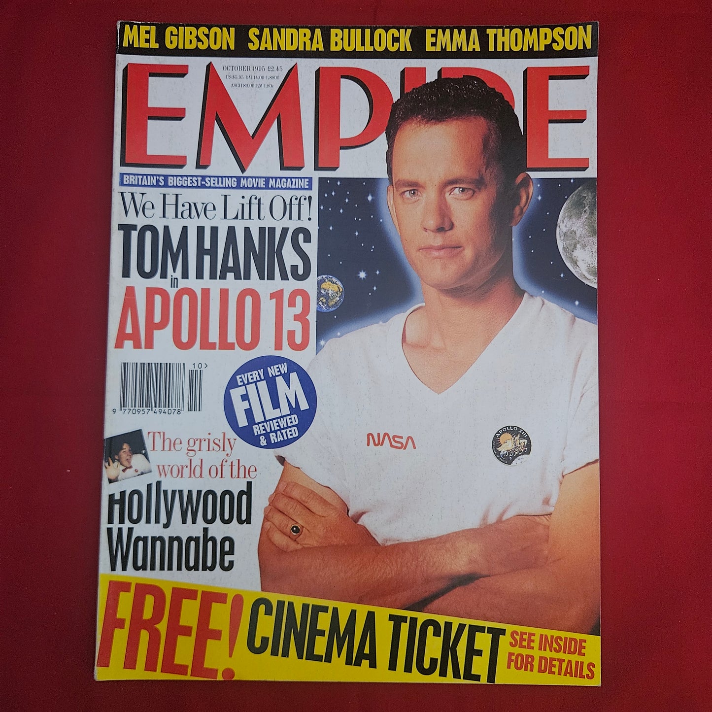 Empire Magazine October 1995 (1201) Tom Hanks Apollo 13 Mel Gibson Braveheart Sandra Bullock Emma Thompson Keanu Reeves