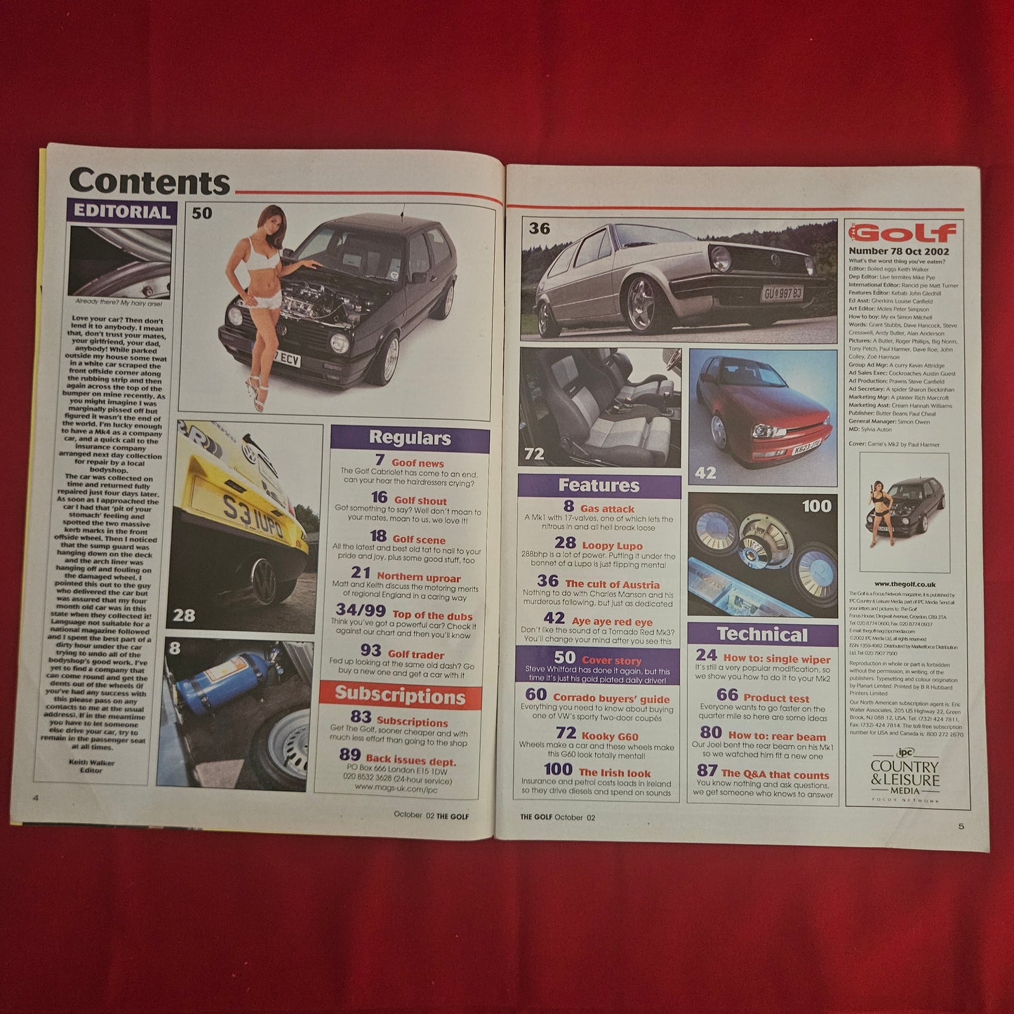 The Golf Magazine October 2002 (1201) VW Golf Mk2 Mk1 Corrado G60 Lupo Turbo Ian Birch Steve Whitford Tuning
