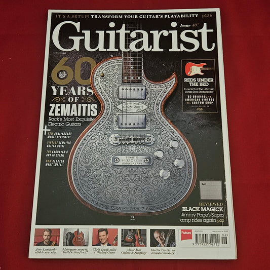 Guitarist Magazine June 2016 (1202) Issue 407 Zemaitis 60th Anniv Fiesta Red Strat