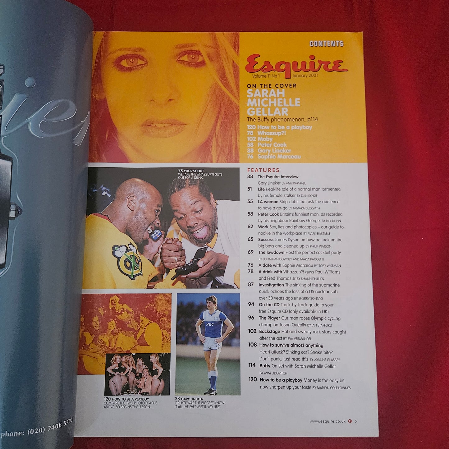 Esquire Magazine UK January 2001 (1203) Sarah Michelle Gellar Buffy Gary Lineker Peter Cook