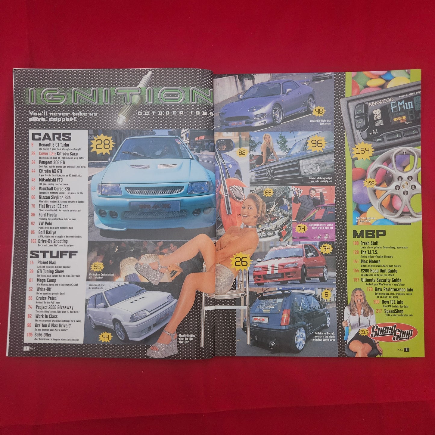 Max Power Magazine October 1999 (1207) Saxo Cover Danni Hunt Nissan Skyline R34