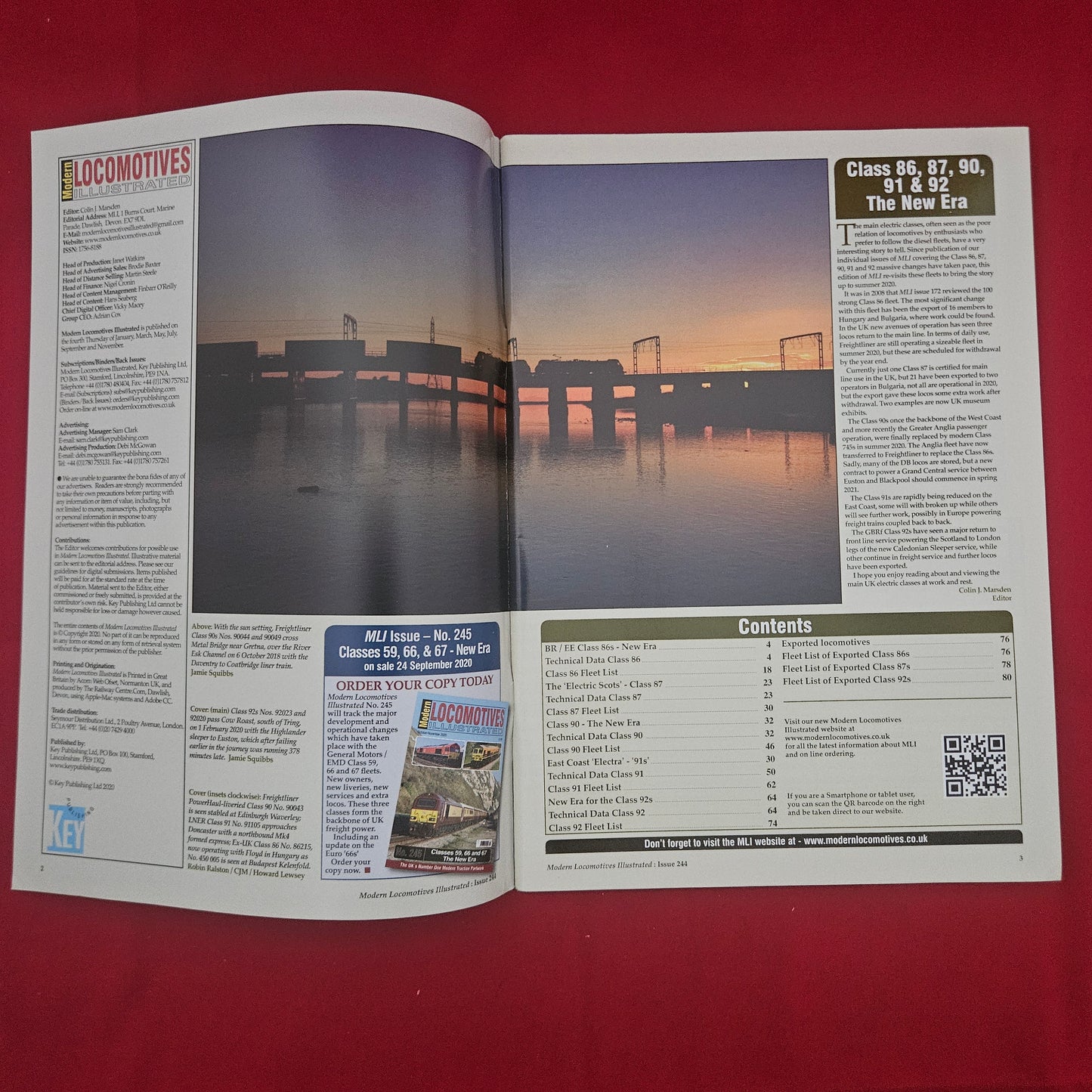 Modern Locomotives Illustrated Aug-Sept 2020 (1212) Issue 244 Class 86 87 90 91 92