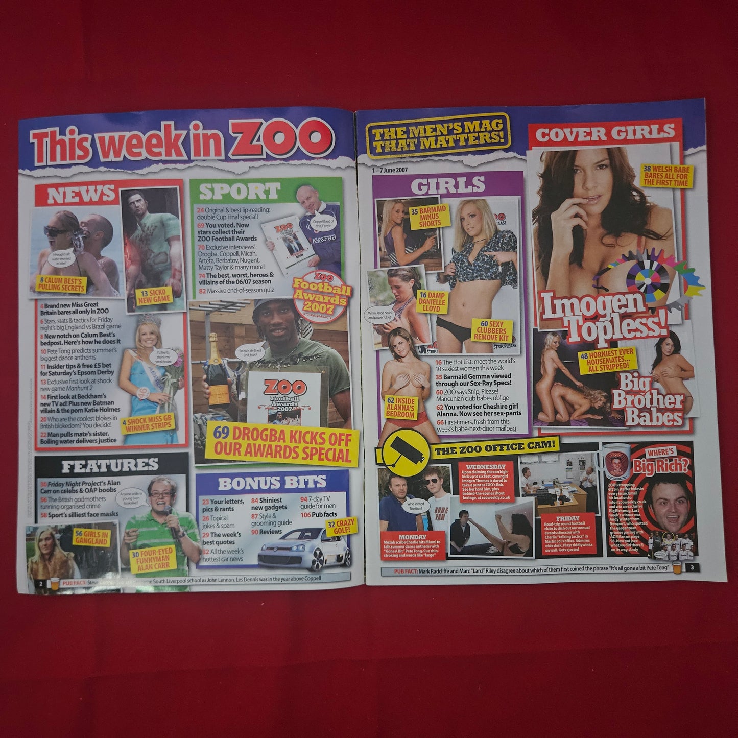 ZOO Magazine 1-7 June 2007 (1221) Imogen Thomas Topless Big Brother Babes