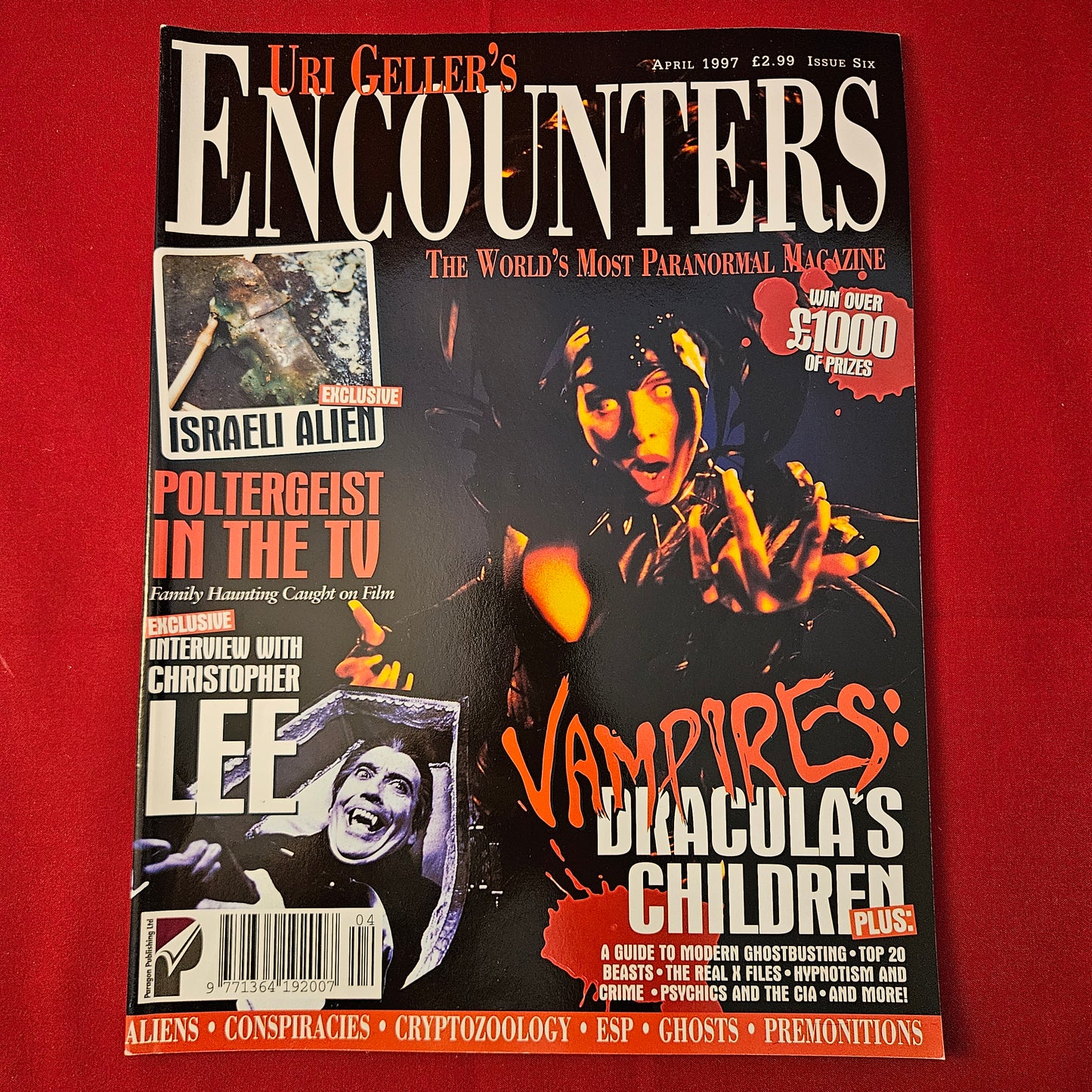 Uri Geller's Encounters Magazine April 1997 (1226) Vampires Christopher Lee Alien