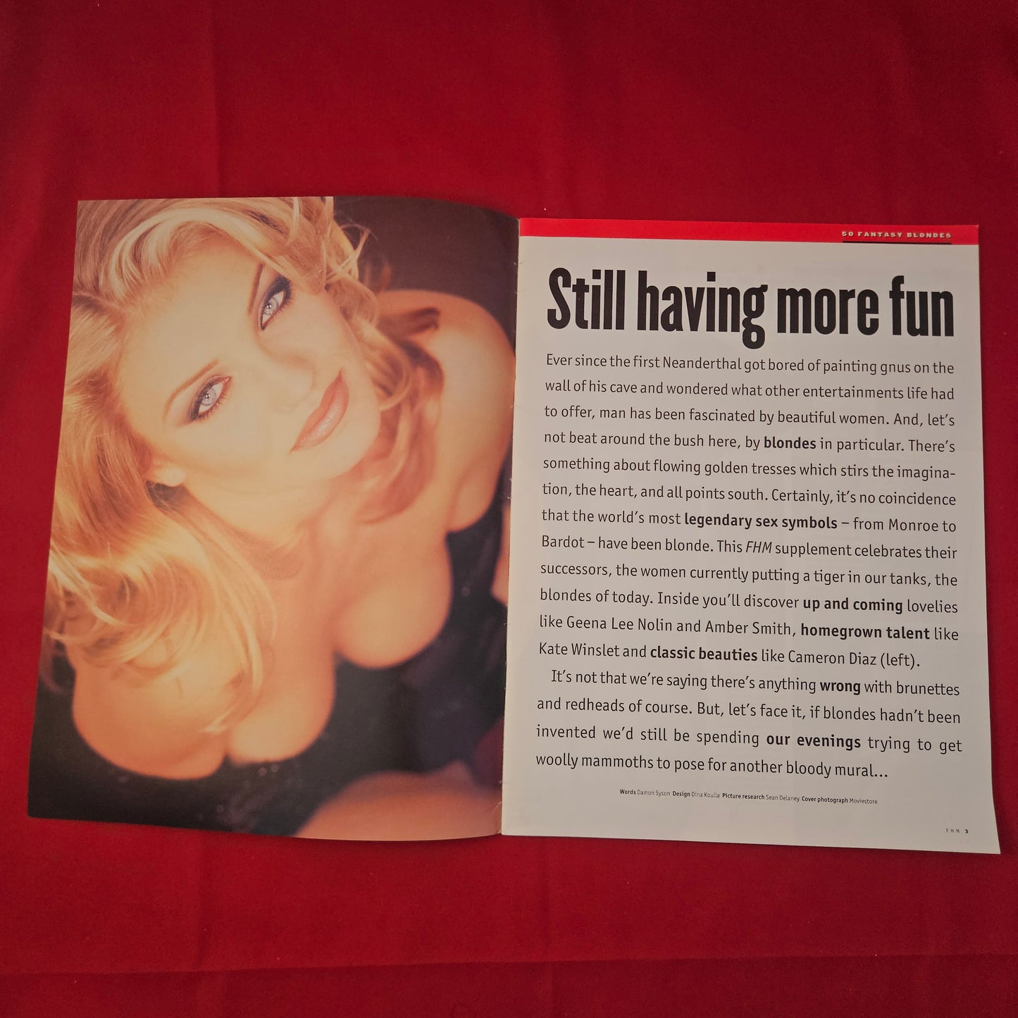 FHM Attack of the 50 Fantasy Blondes Supplement (BB009) Cameron Diaz 1996 Rare