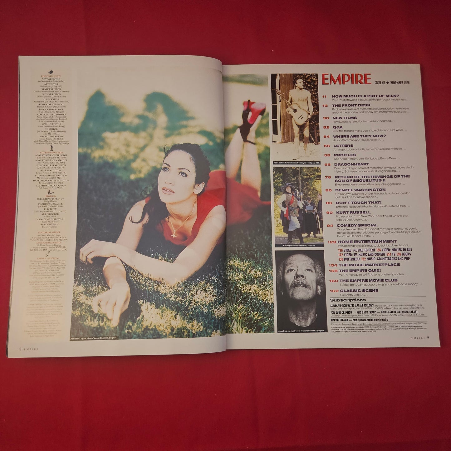 Empire Magazine November 1996 (1181) Issue 89 Comedy Special Mars Attacks! J-Lo