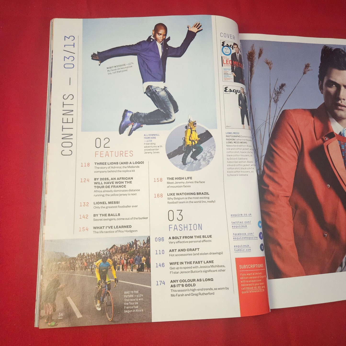 Esquire Magazine March 2013 (1238) Lionel Messi Mo Farah Roy Hodgson