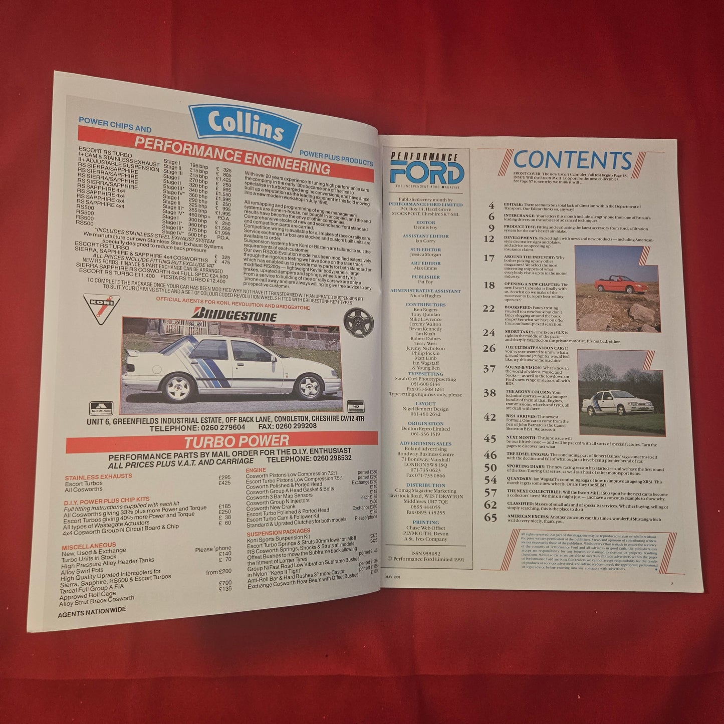 Performance Ford Magazine May 1991 (1240) Vol 5 No 1 Escort Cabriolet Mk2 Sport