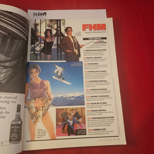 FHM Magazine November 1997 (1241) Rhona Mitra Tomb Raider Lingerie Special