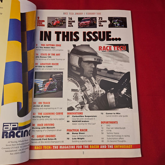 Race Tech Magazine January 1995 (1244) Vol 1 Issue 1 Hill vs Schumacher F1