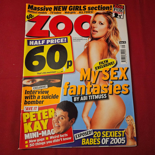 Zoo Magazine 22-28 July 2005 (1256) Abi Titmuss Peter Kay Peter Crouch