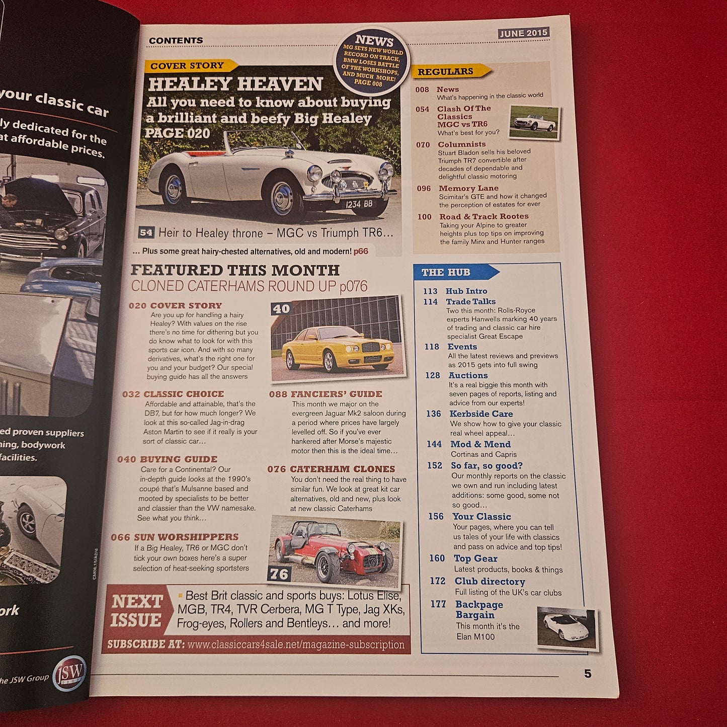 Classic Motoring Magazine June 2015 (1264) Austin Healey MGC TR6 Bentley Aston DB7