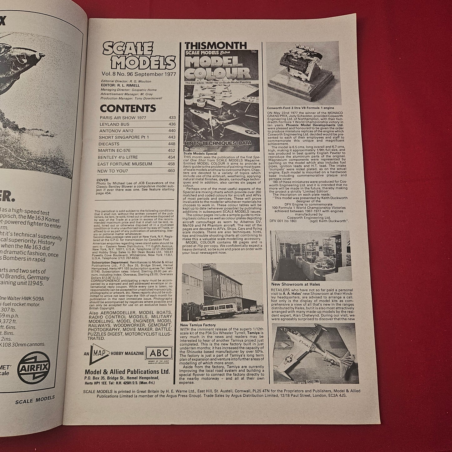 Scale Models Magazine September 1977 (1264) Bentley Blower Paris Air Show 1977
